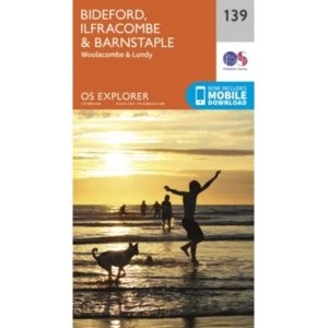 Image of Bideford, Ilfracombe and Barnstaple by Ordnance Survey (Sheet map, folded, 2015)