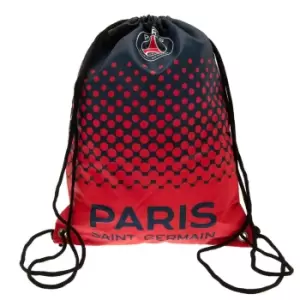 Image of Paris Saint Germain FC Fade Drawstring Bag (One Size) (Red/Navy)