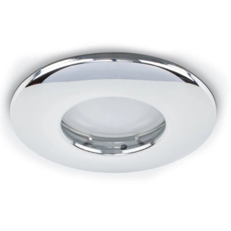 Image of ValueLights Downlight Fire Rated IP65 Ceiling Light Fitting 4 Pack With Warm White Bulbs Metallic Silver