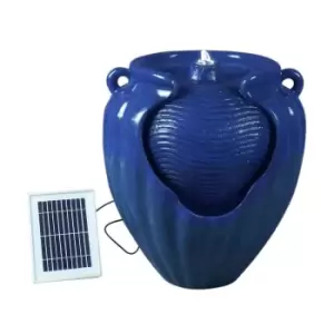 Image of Gardenwize Solar Blue Vase Pot Water Feature
