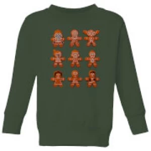 Image of Star Wars Gingerbread Characters Kids Christmas Sweatshirt - Forest Green - 3-4 Years