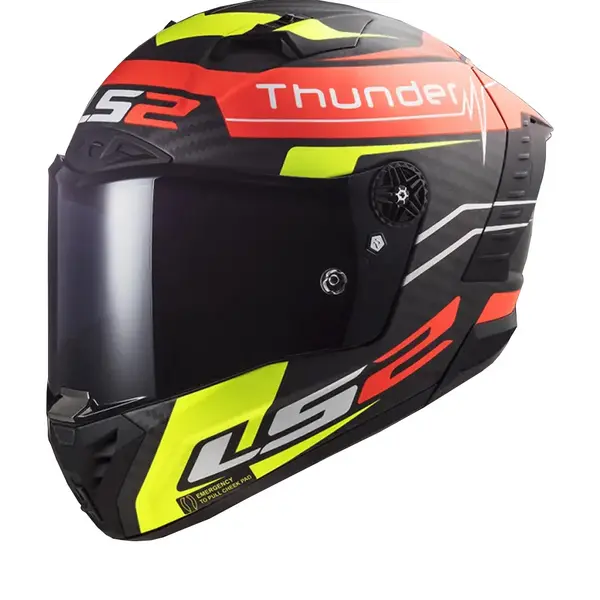 Image of LS2 FF805 Thunder C Attack Matt Red H-V Yellow-06 Full Face Helmet Size M