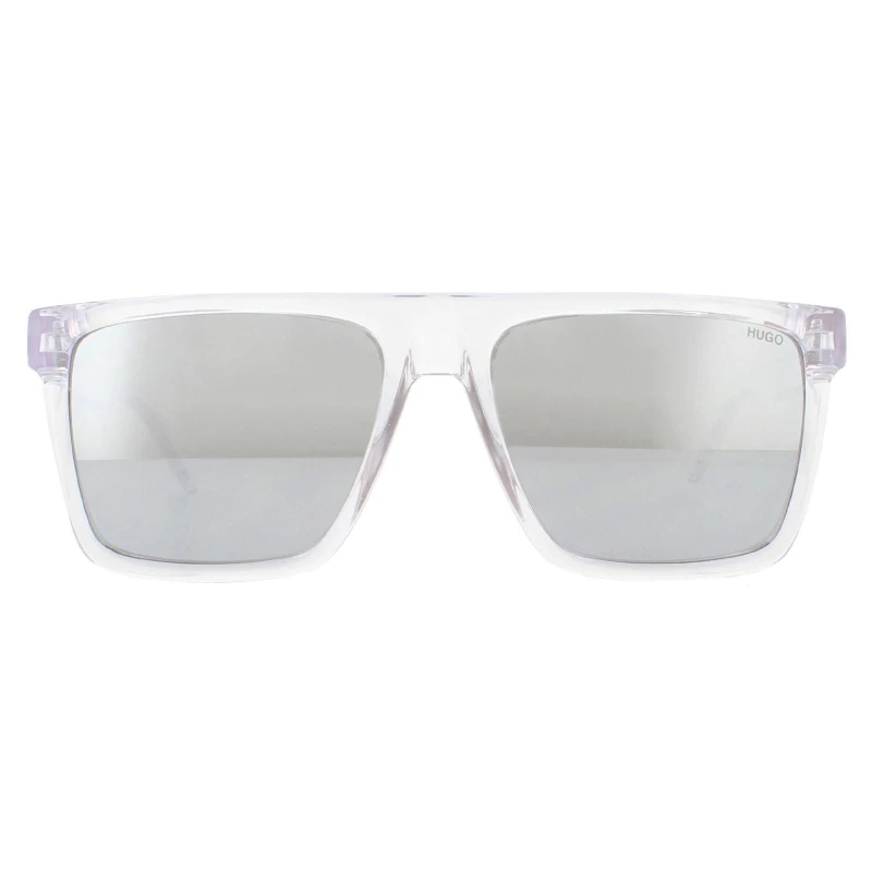 Image of HUGO Square Crystal Silver Mirror Sunglasses Clear
