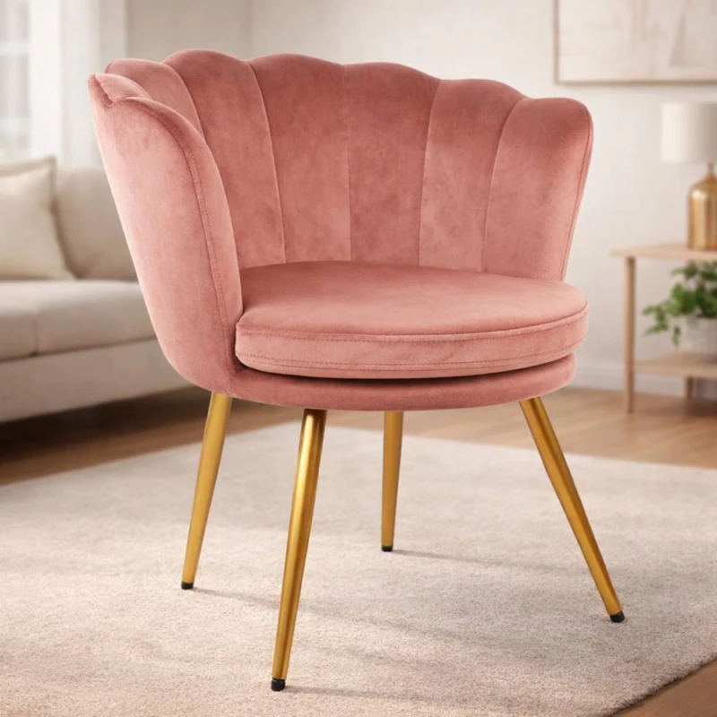 Image of RAYGAR Genesis flora Petal Back Scallop Chair - Dusty Pink RG1441