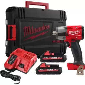 Image of Milwaukee - M18 FMTIW2F12-302X 18V Mid Torque Impact Wrench Kit with 2x 3.0Ah Batteries