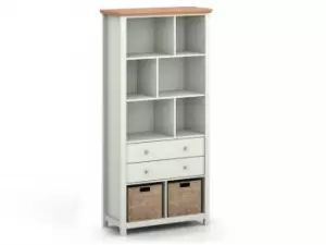 Image of LPD Cotswold Grey and Oak Bookcase Flat Packed