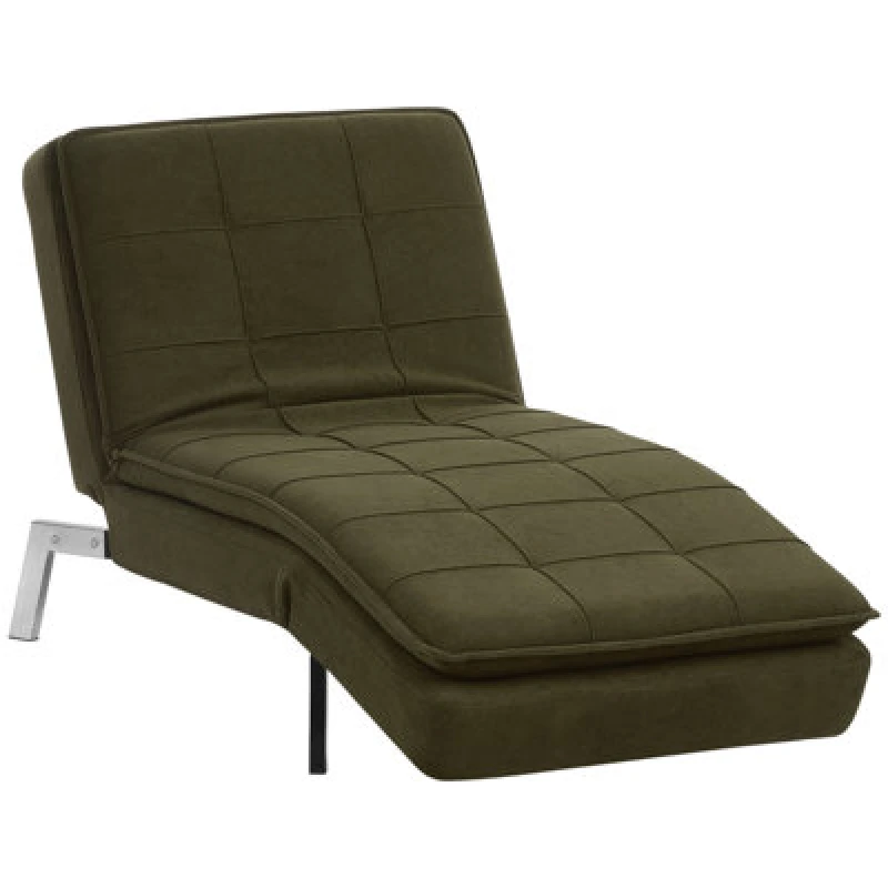 Image of Beliani Chaise Longue Loiret Fabric Green