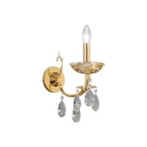 Image of Victoria 2 Crystal Candle Wall Lamp 24 Carat Gold