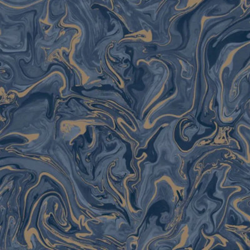 Image of Fine Decor Fine Decor Marble Suave Navy / Metallic Gold Flat & Smooth Wallpaper Fd43055