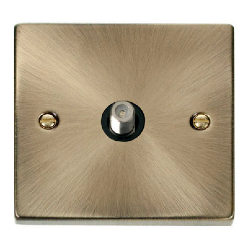 Image of SE Home Antique Brass Satellite Socket 1 Gang Gold unisex