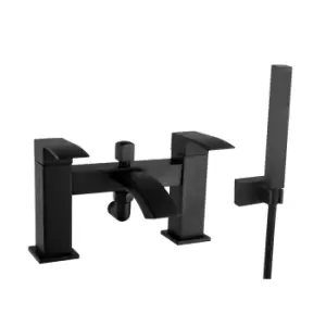 Image of Black Bath Shower Mixer Tap - Wave
