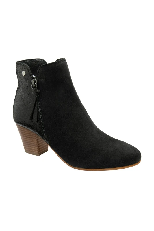 Image of Ravel 'Tay' Suede Heeled Ankle Boots Black