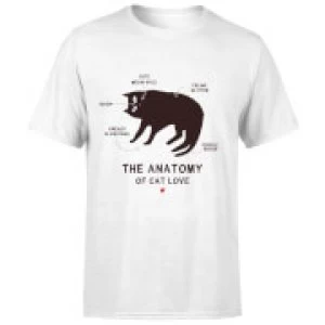 Image of The Anatomy Of Cat Love T-Shirt - White - 4XL