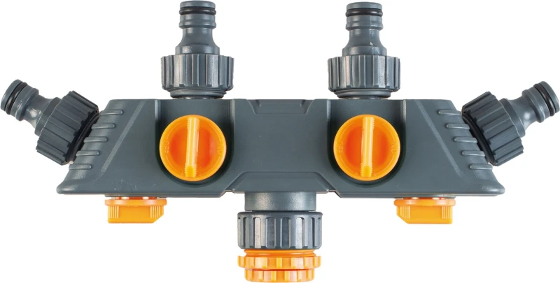 Image of Garden Hose 4 Way Tap Adaptor for 1/2" Hose Pipes ELV-394264 Splitter