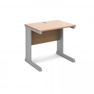 Image of Vivo Straight Desk 800mm x 600mm - Silver Frame Beech Top