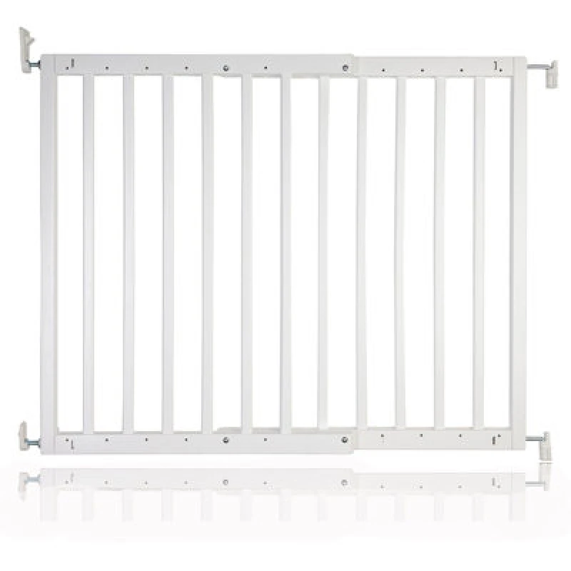 Image of Safetots Chunky Wooden Screw Fit Stair Gate, White, 63.5Cm - 105.5Cm, Wood Baby Gate, Screw Fit Safety Barrier