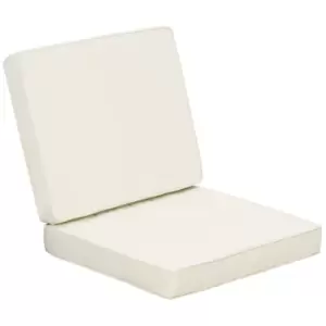 Image of Outsunny Set of 2 Garden Seat and Back Cushion Set, Replacement Cushions for Outdoor Furniture with Seat Cushion and Back Cushion, Cream White