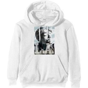 Image of Tupac - LA Skyline Unisex Medium Hoodie - White