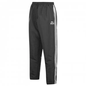 Image of Lonsdale 2 Stripe Open Hem Woven Pants Mens - Charcoal/White