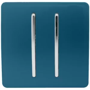 Image of Trendi Switch 2 Gang 2 Way 10Amp Light Switch Midnight Blue