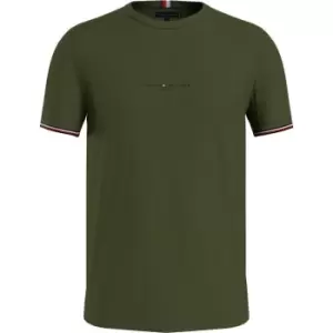 Image of Tommy Hilfiger Tommy Logo Tipped Tee - Green
