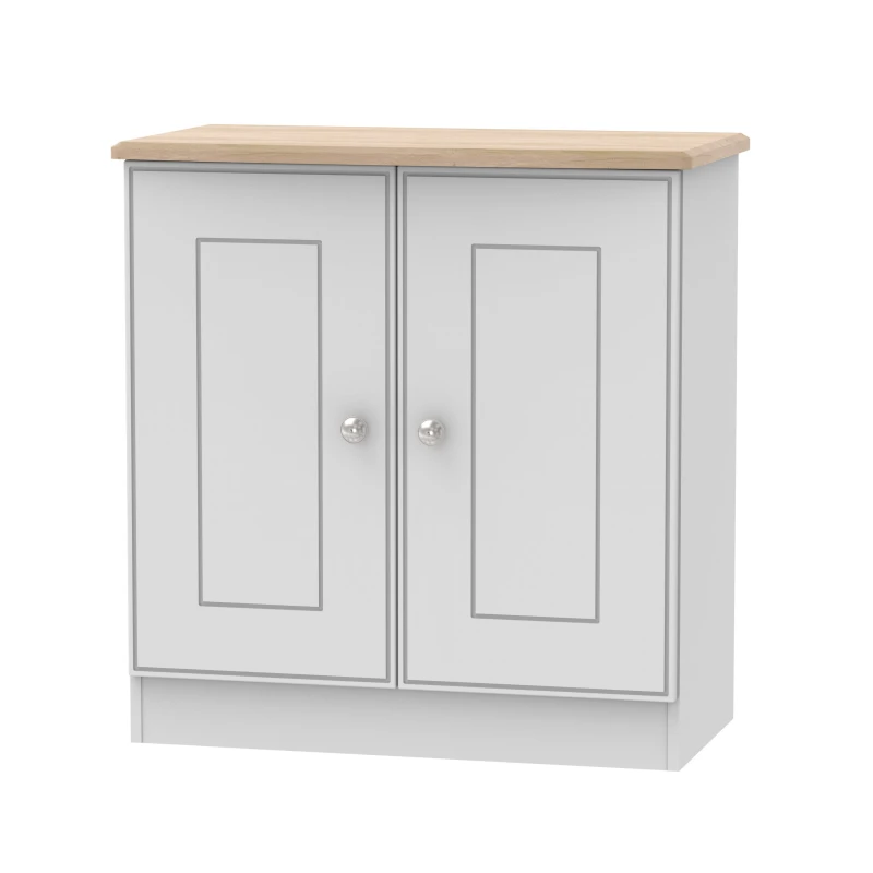 Image of Albert 2 Door Cabinet In Grey Matt & Oak (Ready Assembled)