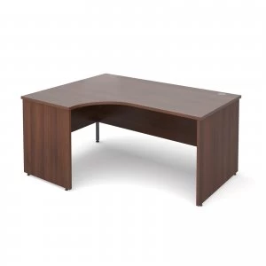 Image of Maestro 25 PL Left Hand Ergonomic Desk 1600mm - Walnut Panel Leg desig