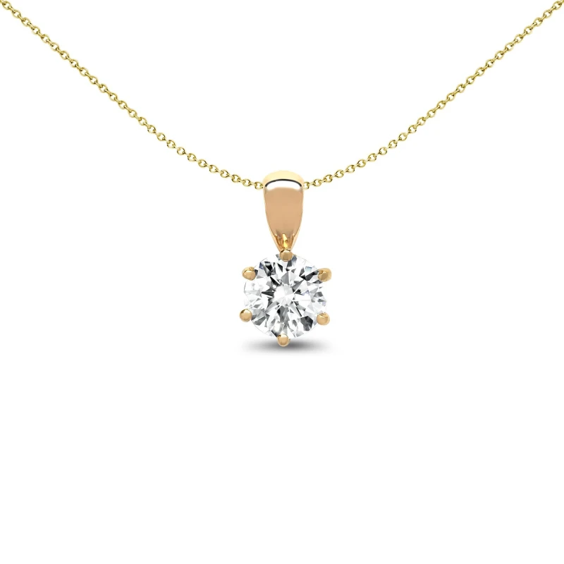 Image of Jewelco London 18ct Gold 0.15ct Diamond Solitaire Charm Pendant - 18P001-015 Gold