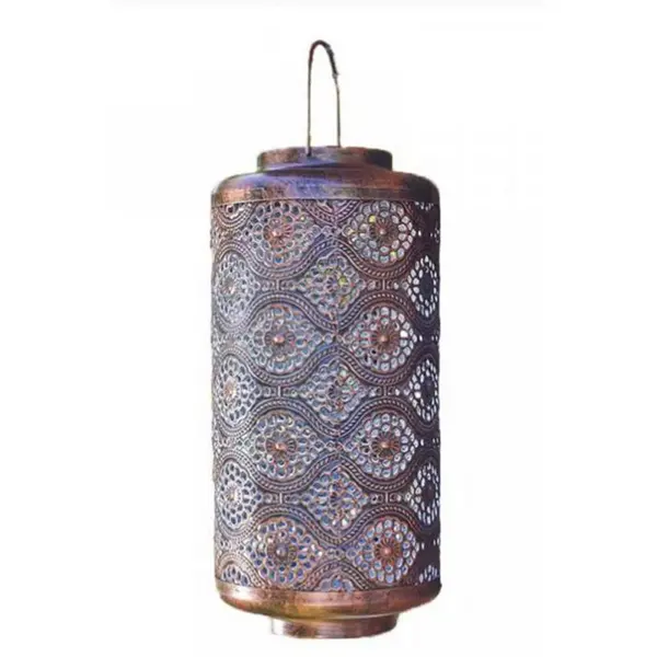 Image of Smart Solar LED Fez 42cm Lantern Bronze