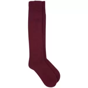 Image of Barbour Womens Wellington Knee Socks Burgundy Medium
