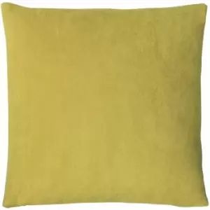 Image of Furn Kobe Soft Faux Velvet Cushion Cover, Ochre, 50 x 50 Cm