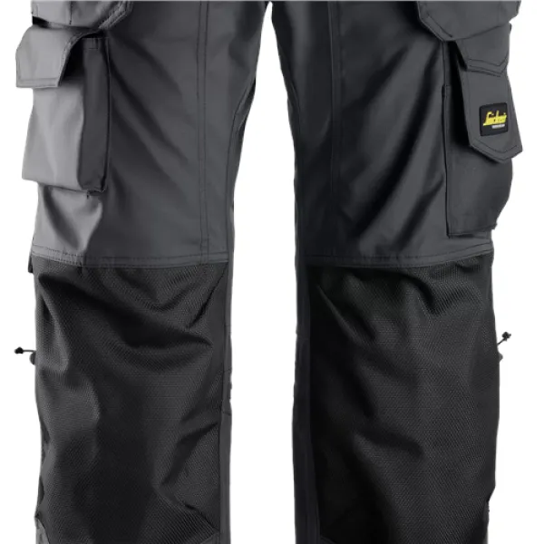 Image of Snickers Floorlayer Holster Pockets Trousers, Rip-Stop - Steel Grey/Black - Waist 33" Inside leg 32"