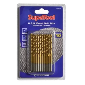 Image of SupaTool Titanium Coated HSS Drill Bits 5x86mm 10 Piece