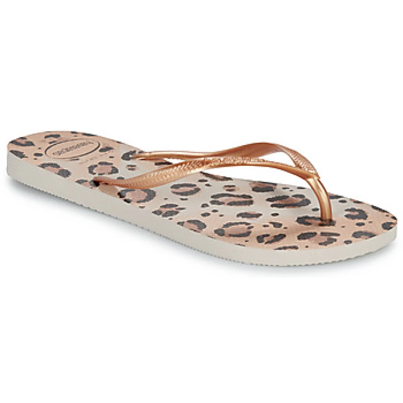 Image of Havaianas Slim Animals Flip Flops Leopard Print Women 35/36 (2.5 to 3.5);37/38 (4 to 5)