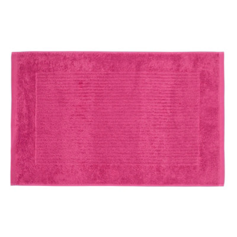 Image of Homescapes Imperial Plain Cotton Bath Mat Raspberry