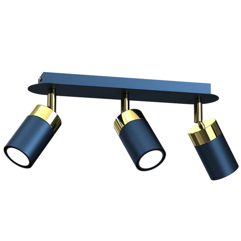 Image of Milagro Ceiling Lamp Joker Navy Blue/Gold 3XGU10 in Dark Navy Dark Navy Unisex
