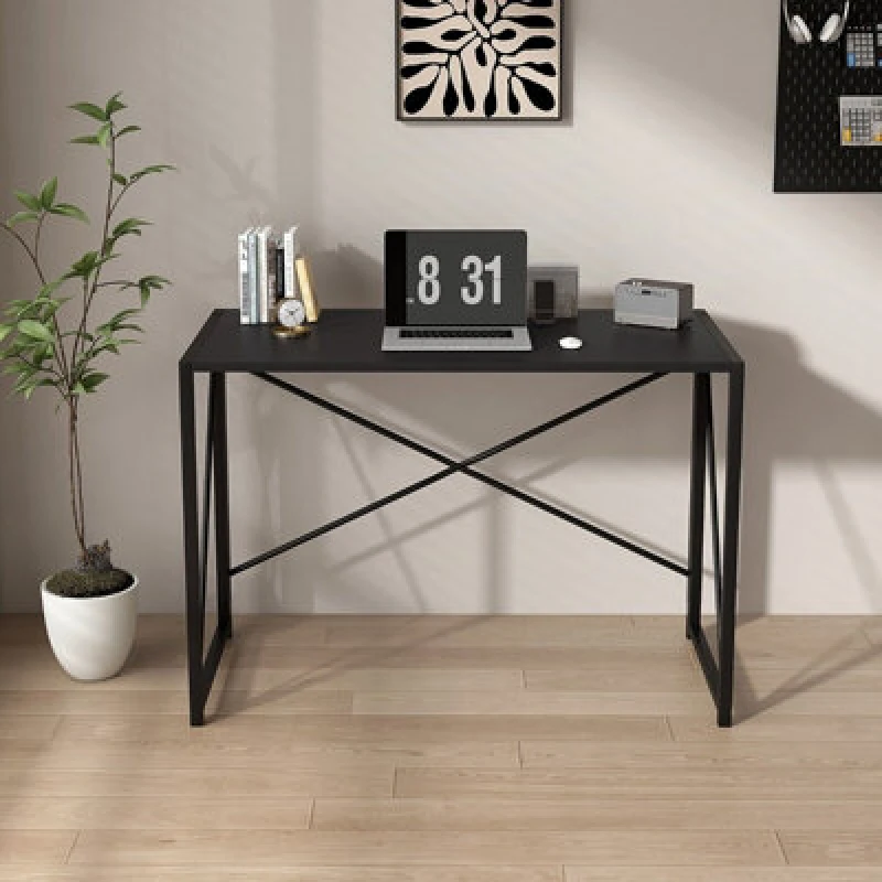 Image of MCC Direct No Assembly Folding Computer Desk 100cm - Miami Black