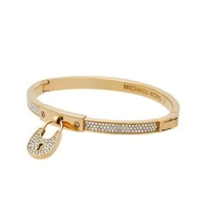 Image of Ladies Michael Kors PVD Gold plated Heritage Padlock Hinge Bangle MKJ4883710