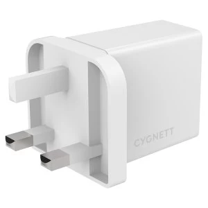 Image of Cygnett CY3108POPLU PowerPlus 18W Total Charger + USB-C to USB-C cable - UK White