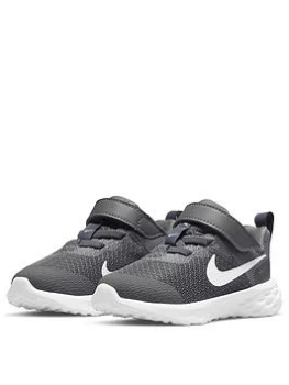 Image of Nike Revolution 6 Infant Trainer - Grey/White, Size 5.5