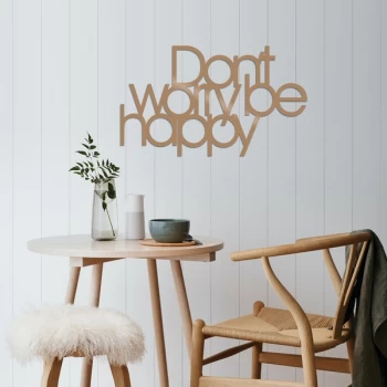 Image of Dont Worry Be Happy - Copper Copper Decorative Metal Wall Accessory