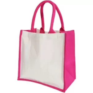Image of Westford Mill Printers Midi Jute Bag (14 Litres) (One Size) (Fuchsia) - Fuchsia