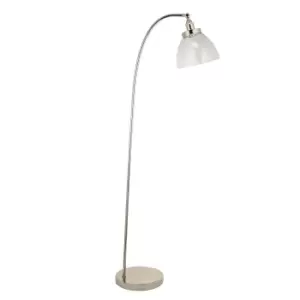 Image of Parma Task Floor Lamp, Bright Nickel Plate, Glass