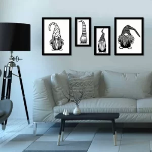 Image of 4P3040SCT017 Multicolor Decorative Framed MDF Painting (4 Pieces)