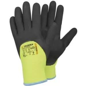 Image of TEGERA NITRILE SANDYGLOVES H/V YELLOW BLAC LINER SIZE 10