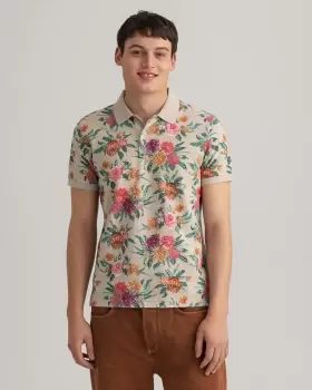 Image of GANT Men Dahlia Print Pique Polo Shirt (L)