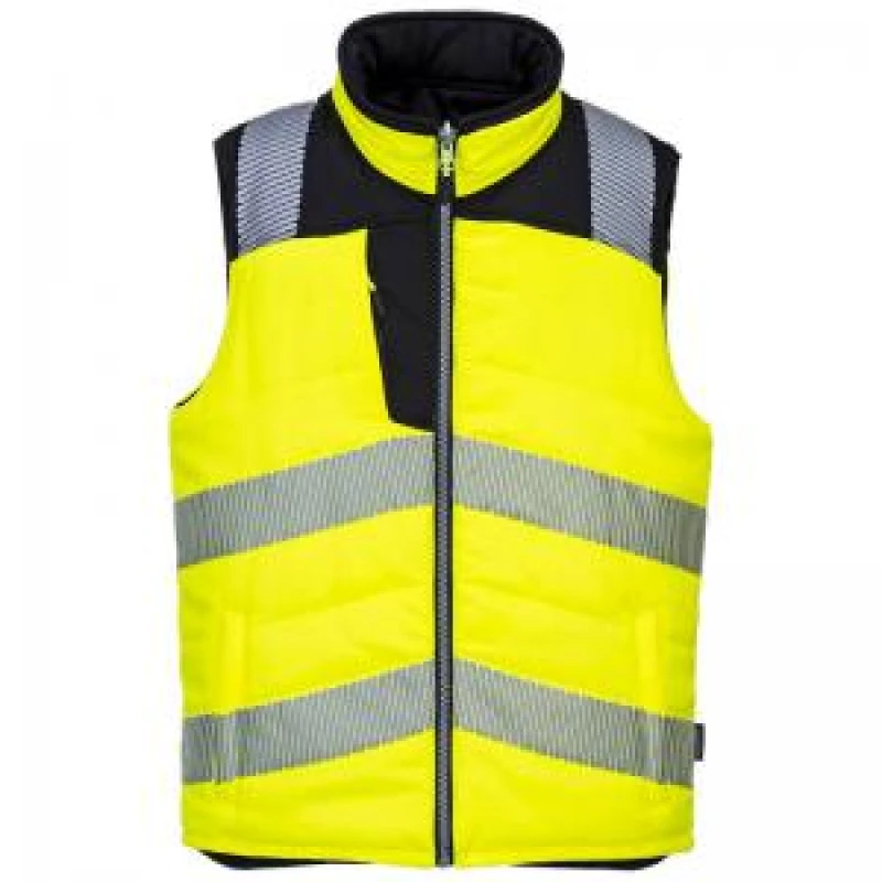 Image of Portwest PW3 Reversible Hi Vis Bodywarmer PW374YBRM Colour: Yellow / Black