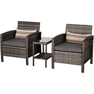 Image of Outsunny Rattan Sofa Set 860-086GY Grey