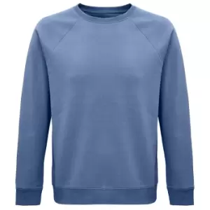 Image of SOLS Unisex Adult Space Organic Raglan Sweatshirt (L) (Blue)