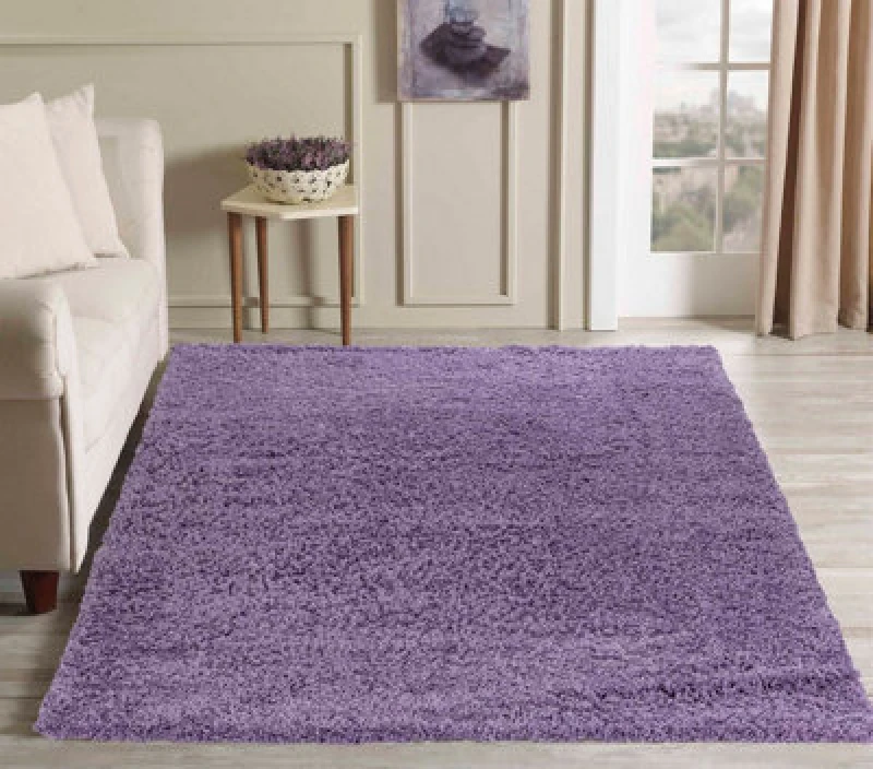 Image of Desire Rugs Modern Elegant Soft Shaggy Rug for Living Rooms - Stylish Area Rugs in Lilac Size: 120cm x 170cm Lilac Unisex 120cm x 170 cm